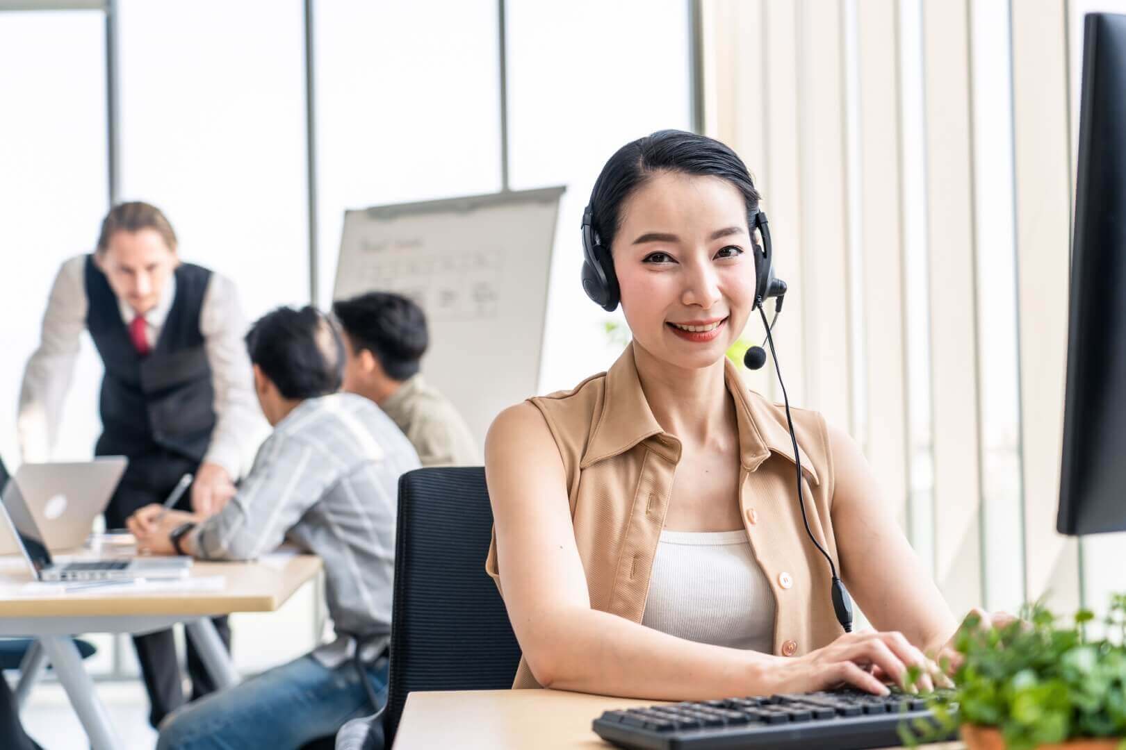 asian young beautiful call center work with smile 2023 11 27 05 17 53 utc