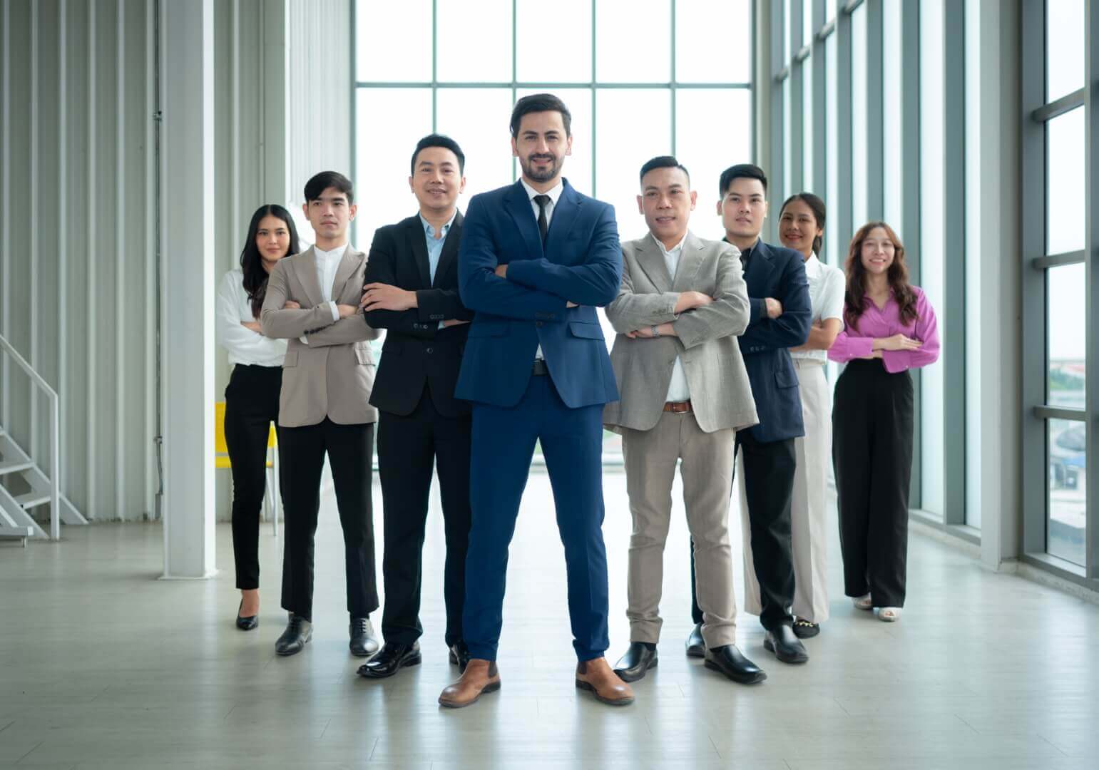 group of business people standing in line in confe 2023 11 27 05 04 09 utc